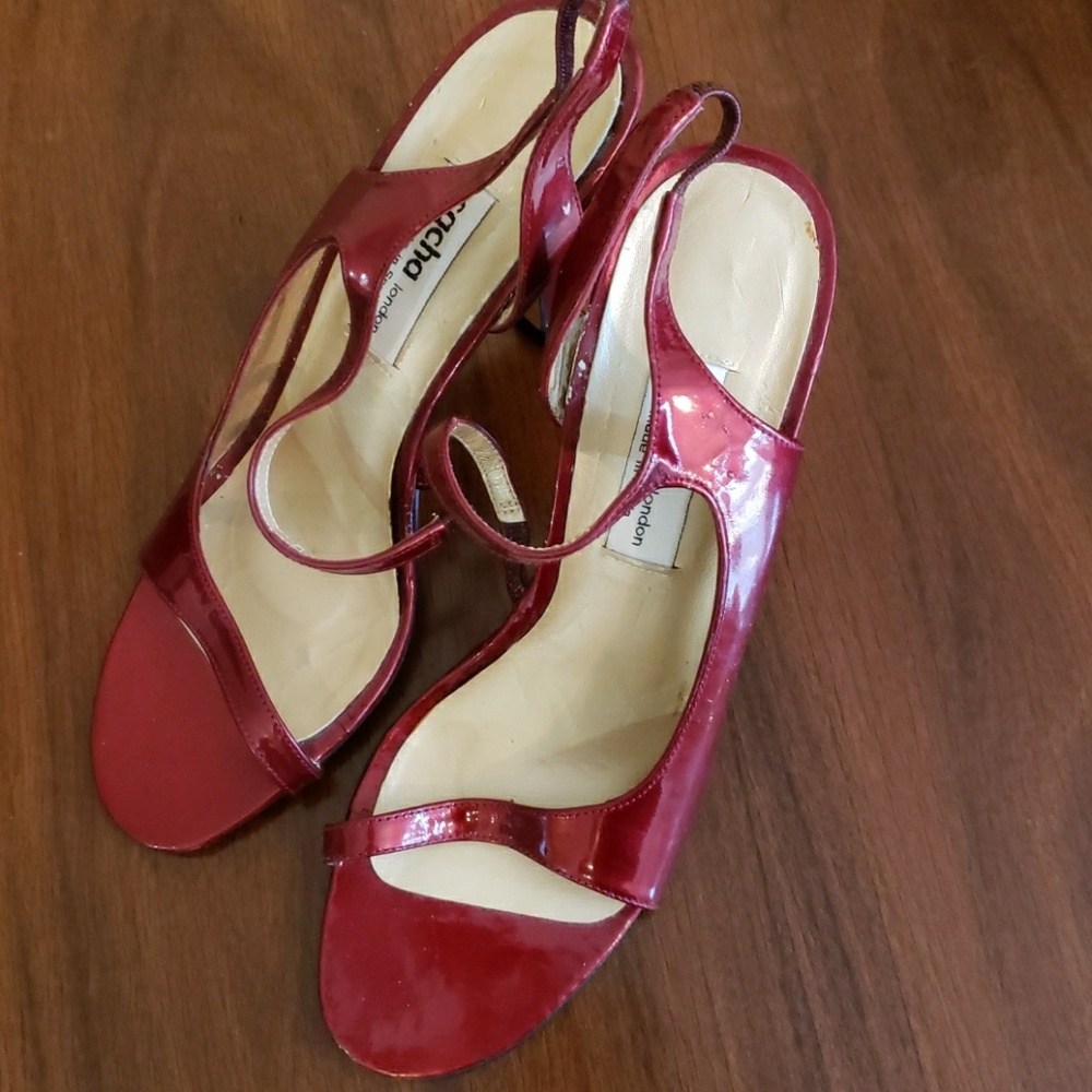 Sacha london metallic red heels